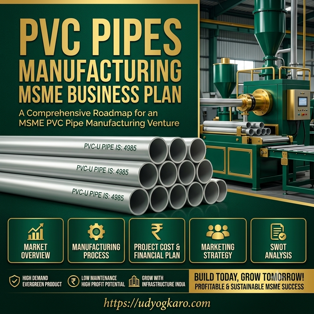 PVC PIPES MANUFACTURING MSME BUSINESS PLAN