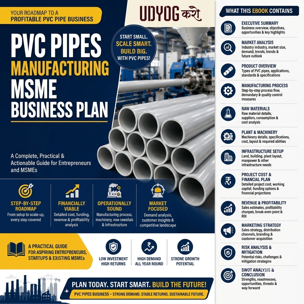 PVC PIPES MANUFACTURING MSME BUSINESS PLAN